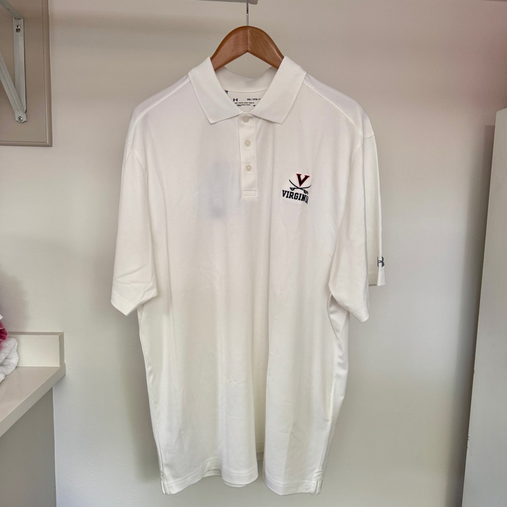 Under Armour Heatgear Classic White University of Virginia Polo Shirt